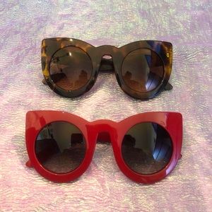 retro cat eye sunglasses red & tortoise